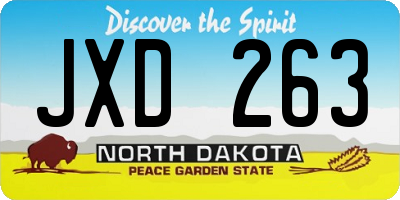 ND license plate JXD263