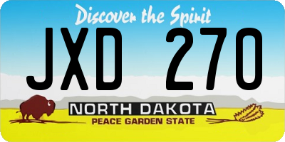 ND license plate JXD270