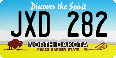 ND license plate JXD282