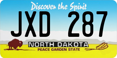 ND license plate JXD287