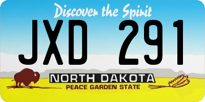 ND license plate JXD291