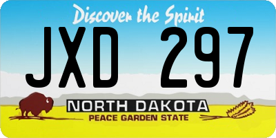 ND license plate JXD297