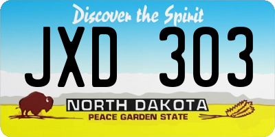 ND license plate JXD303