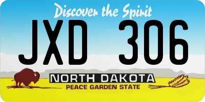 ND license plate JXD306