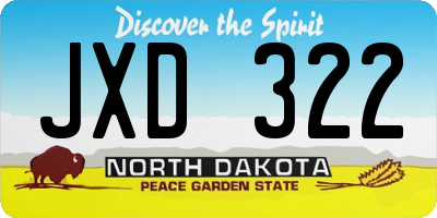 ND license plate JXD322