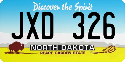 ND license plate JXD326