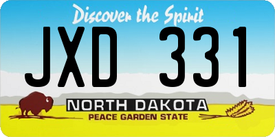 ND license plate JXD331