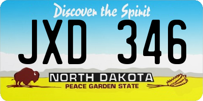 ND license plate JXD346
