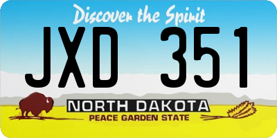 ND license plate JXD351