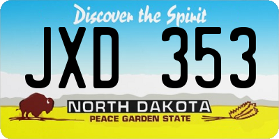 ND license plate JXD353
