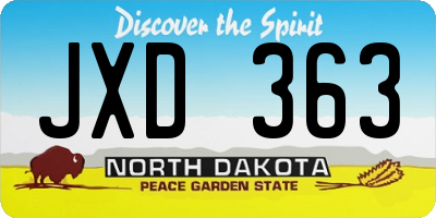 ND license plate JXD363