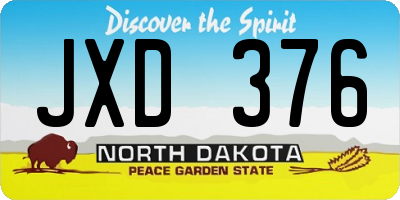 ND license plate JXD376