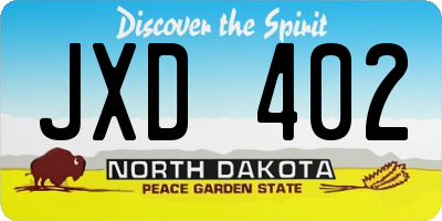 ND license plate JXD402