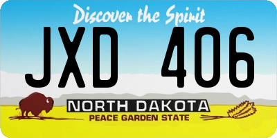 ND license plate JXD406