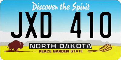 ND license plate JXD410