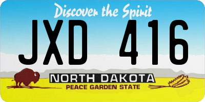 ND license plate JXD416