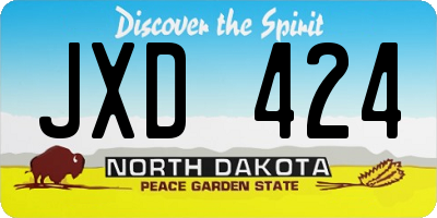 ND license plate JXD424