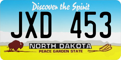 ND license plate JXD453