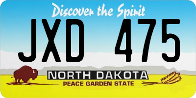 ND license plate JXD475