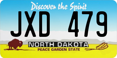 ND license plate JXD479
