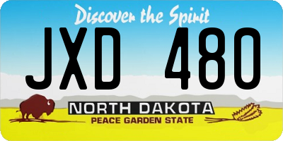 ND license plate JXD480