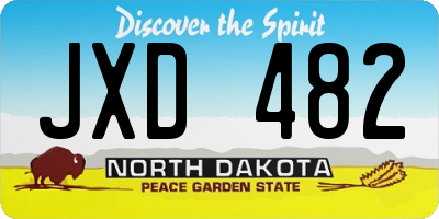 ND license plate JXD482
