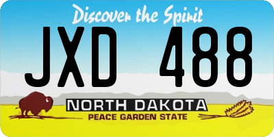 ND license plate JXD488
