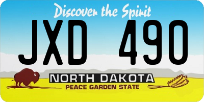 ND license plate JXD490