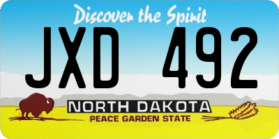 ND license plate JXD492