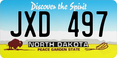ND license plate JXD497