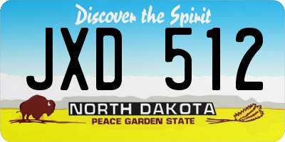 ND license plate JXD512