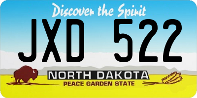 ND license plate JXD522