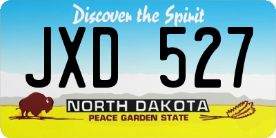 ND license plate JXD527