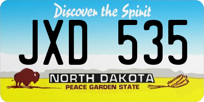 ND license plate JXD535