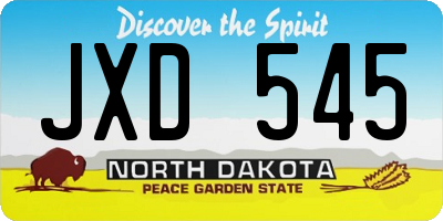 ND license plate JXD545