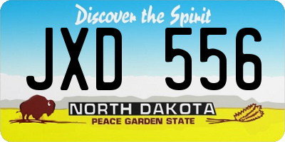 ND license plate JXD556