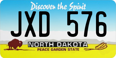 ND license plate JXD576