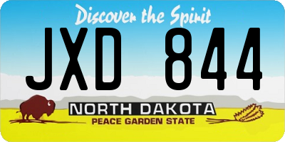 ND license plate JXD844