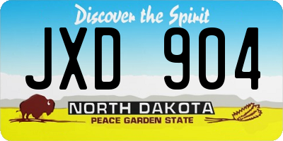 ND license plate JXD904