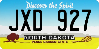 ND license plate JXD927