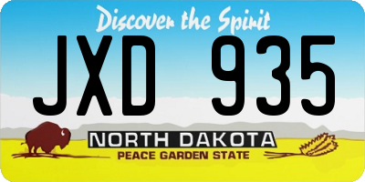 ND license plate JXD935