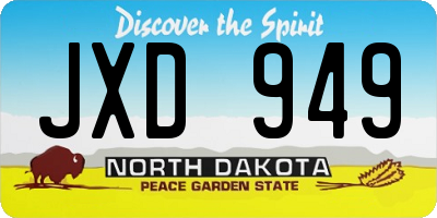 ND license plate JXD949