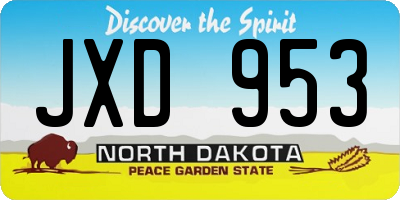 ND license plate JXD953