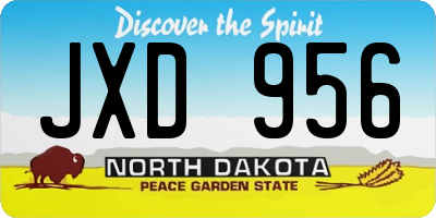 ND license plate JXD956