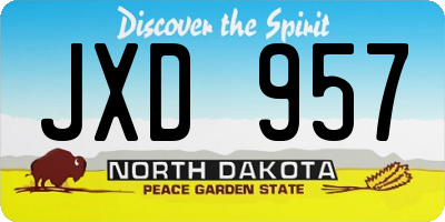 ND license plate JXD957