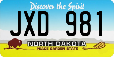 ND license plate JXD981