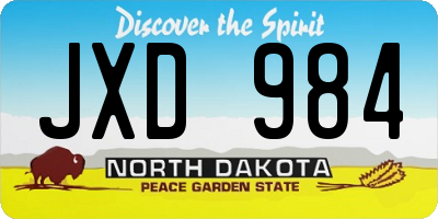 ND license plate JXD984