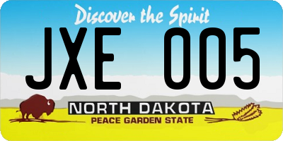 ND license plate JXE005