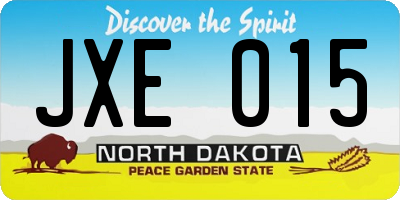 ND license plate JXE015