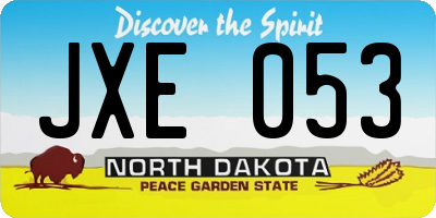 ND license plate JXE053